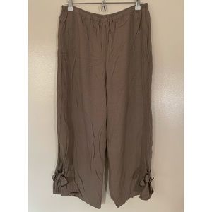 Niche • M • Wide Leg Ankle Pant Tie Ankle Detail Brown